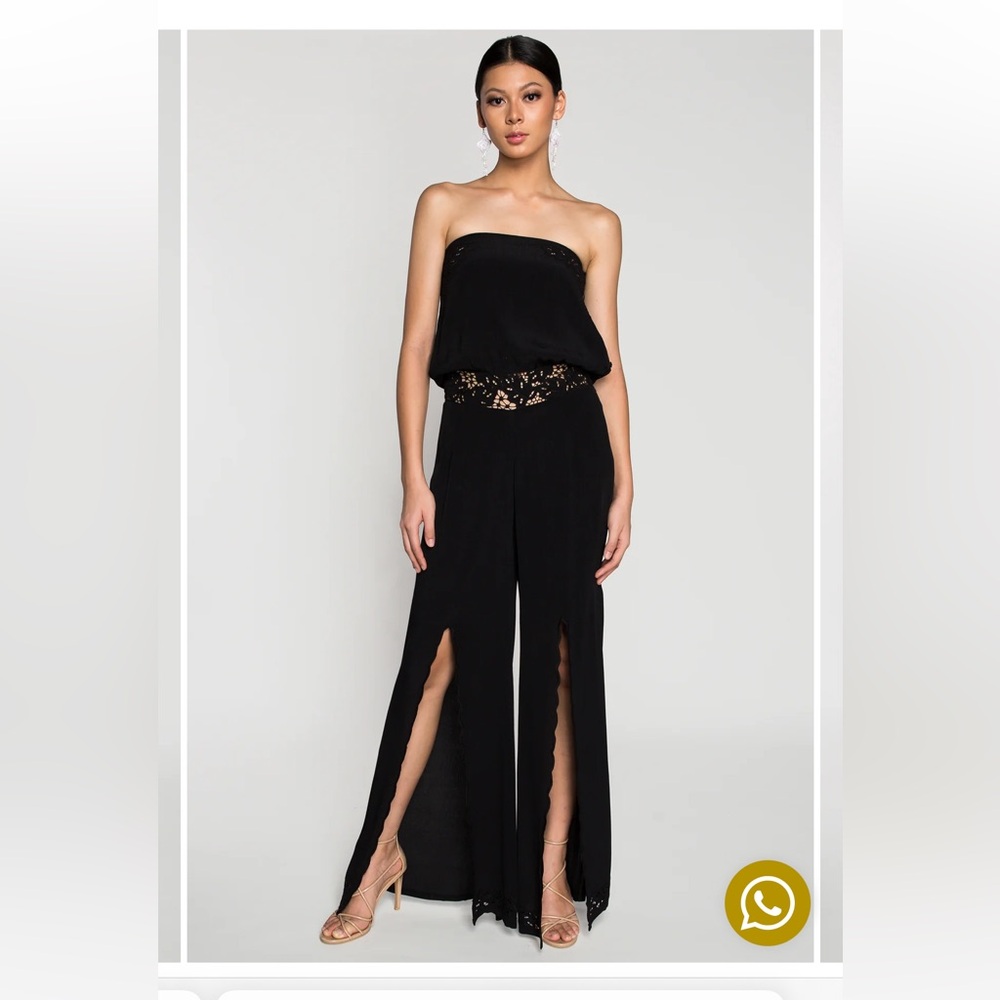 Uluwatu Homeade Balinese Lace Black Lulu Jumpsuit Size S - like new!